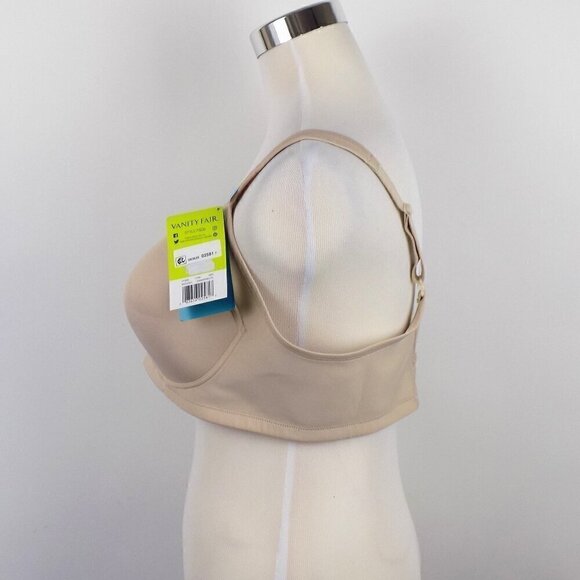 Vanity Fair Sport Bra Full Figure Wire free Size 40C Nude Converts Criss-cross - Picture 2 of 9